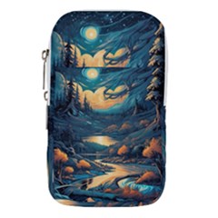 Forest River Night Evening Moon Waist Pouch (large) by pakminggu