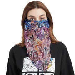 Abstract Waves Face Covering Bandana (triangle) by kaleidomarblingart