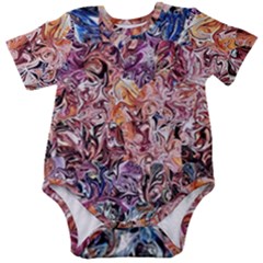 Abstract Waves Baby Short Sleeve Bodysuit by kaleidomarblingart