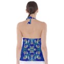 Oilpainting Blue Flowers In The Peaceful Night Tie Back Tankini Top View2