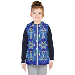 Oilpainting Blue Flowers In The Peaceful Night Kids  Hooded Puffer Vest