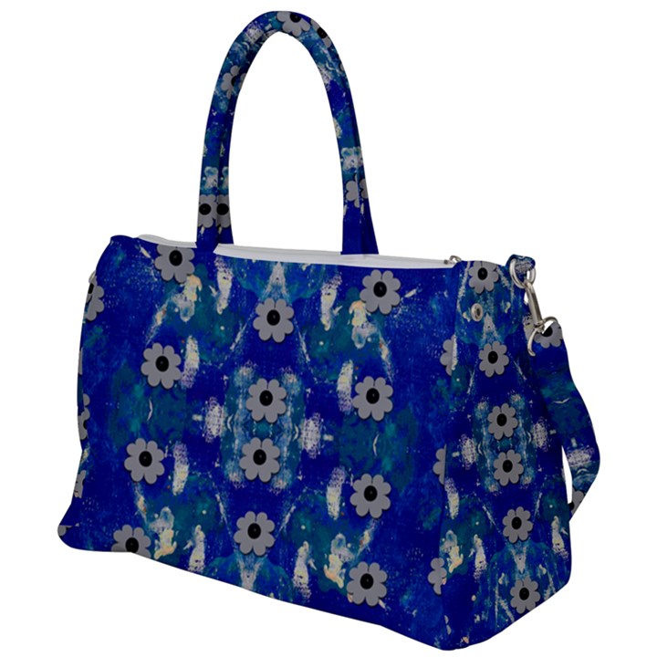 Oilpainting Blue Flowers In The Peaceful Night Duffel Travel Bag