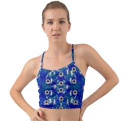 Oilpainting Blue Flowers In The Peaceful Night Mini Tank Bikini Top by pepitasart