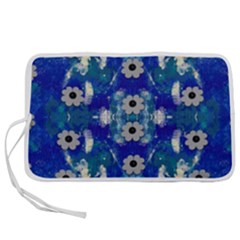 Oilpainting Blue Flowers In The Peaceful Night Pen Storage Case (m) by pepitasart