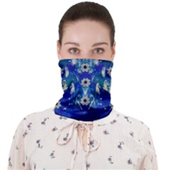 Oilpainting Blue Flowers In The Peaceful Night Face Covering Bandana (adult) by pepitasart