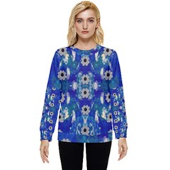 Oilpainting Blue Flowers In The Peaceful Night Hidden Pocket Sweatshirt