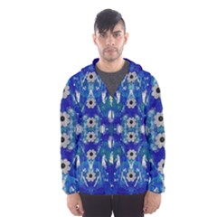 Oilpainting Blue Flowers In The Peaceful Night Men s Hooded Windbreaker