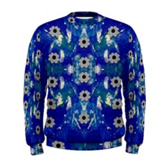 Oilpainting Blue Flowers In The Peaceful Night Men s Sweatshirt