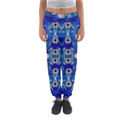 Oilpainting Blue Flowers In The Peaceful Night Women s Jogger Sweatpants by pepitasart