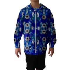 Oilpainting Blue Flowers In The Peaceful Night Kids  Hooded Windbreaker