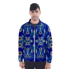 Oilpainting Blue Flowers In The Peaceful Night Men s Windbreaker