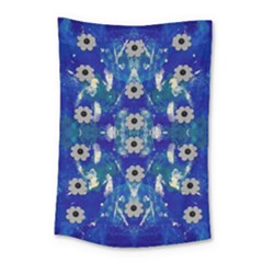 Oilpainting Blue Flowers In The Peaceful Night Small Tapestry