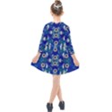 Oilpainting Blue Flowers In The Peaceful Night Kids  Quarter Sleeve Shirt Dress View2