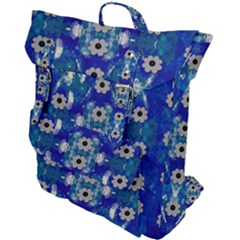 Oilpainting Blue Flowers In The Peaceful Night Buckle Up Backpack by pepitasart