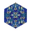 Oilpainting Blue Flowers In The Peaceful Night Wooden Puzzle Hexagon View1