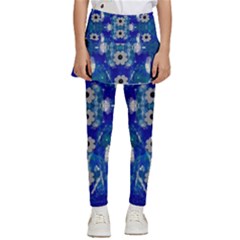 Oilpainting Blue Flowers In The Peaceful Night Kids  Skirted Pants by pepitasart