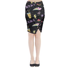 Cute-girl-things-seamless-background Midi Wrap Pencil Skirt by pakminggu