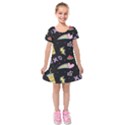 Cute-girl-things-seamless-background Kids  Short Sleeve Velvet Dress View1