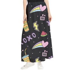 Cute-girl-things-seamless-background Maxi Chiffon Skirt by pakminggu