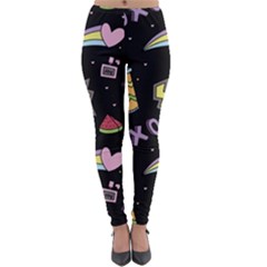 Cute-girl-things-seamless-background Lightweight Velour Leggings by pakminggu