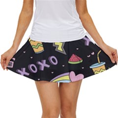 Cute-girl-things-seamless-background Women s Skort by pakminggu