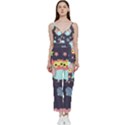 Owl-stars-pattern-background V-Neck Camisole Jumpsuit View1