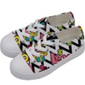 Vector-romantic-love-seamless-pattern Kids  Low Top Canvas Sneakers View2