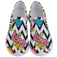 Vector-romantic-love-seamless-pattern Men s Lightweight Slip Ons by pakminggu