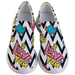 Vector-romantic-love-seamless-pattern Women s Lightweight Slip Ons by pakminggu