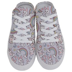 Seamless-pattern-with-cute-rabbit-character Half Slippers by pakminggu