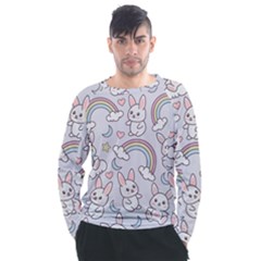 Seamless-pattern-with-cute-rabbit-character Men s Long Sleeve Raglan Tee