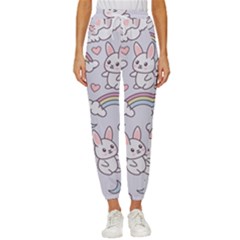 Seamless-pattern-with-cute-rabbit-character Women s Cropped Drawstring Pants by pakminggu