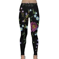 Embroidery-trend-floral-pattern-small-branches-herb-rose Classic Yoga Leggings by pakminggu