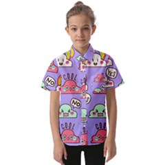 Cloud-seamless-pattern -- Kids  Short Sleeve Shirt by pakminggu