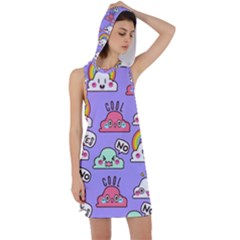 Cloud-seamless-pattern -- Racer Back Hoodie Dress by pakminggu