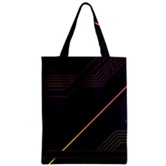 Gradient-geometric-shapes-dark-background Zipper Classic Tote Bag by pakminggu