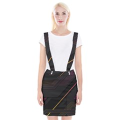 Gradient-geometric-shapes-dark-background Braces Suspender Skirt by pakminggu