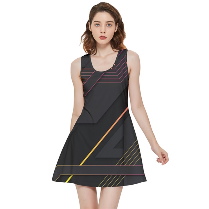 Gradient-geometric-shapes-dark-background Inside Out Reversible Sleeveless Dress