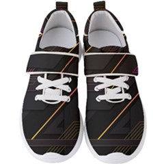 Gradient-geometric-shapes-dark-background Men s Velcro Strap Shoes by pakminggu