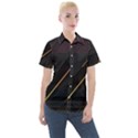 Gradient-geometric-shapes-dark-background Women s Short Sleeve Pocket Shirt View1