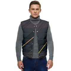 Gradient-geometric-shapes-dark-background Men s Button Up Puffer Vest	 by pakminggu