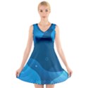 Abstract-classic-blue-background V-Neck Sleeveless Dress View1