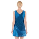 Abstract-classic-blue-background V-Neck Sleeveless Dress View2