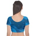 Abstract-classic-blue-background Velvet Short Sleeve Crop Top  View2