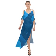 Abstract-classic-blue-background Maxi Chiffon Cover Up Dress by pakminggu