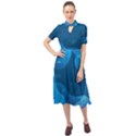 Abstract-classic-blue-background Keyhole Neckline Chiffon Dress View1