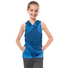 Abstract-classic-blue-background Kids  Sleeveless Hoodie by pakminggu