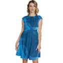 Abstract-classic-blue-background Cap Sleeve High Waist Dress View1