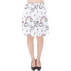 Cute-art-print-pattern Velvet High Waist Skirt by pakminggu