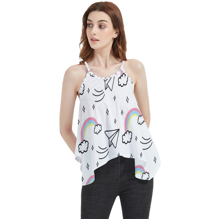 Cute-art-print-pattern Flowy Camisole Tank Top